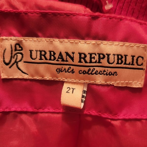 Urban Republic Girls Collection Pink Poly Twill Bomber Jacket Size 2T - Picture 5 of 6